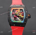 New Arrival Swiss Richard Mille RM68 01 Cyril Kongo Watch Graffiti Dial Red Strap
